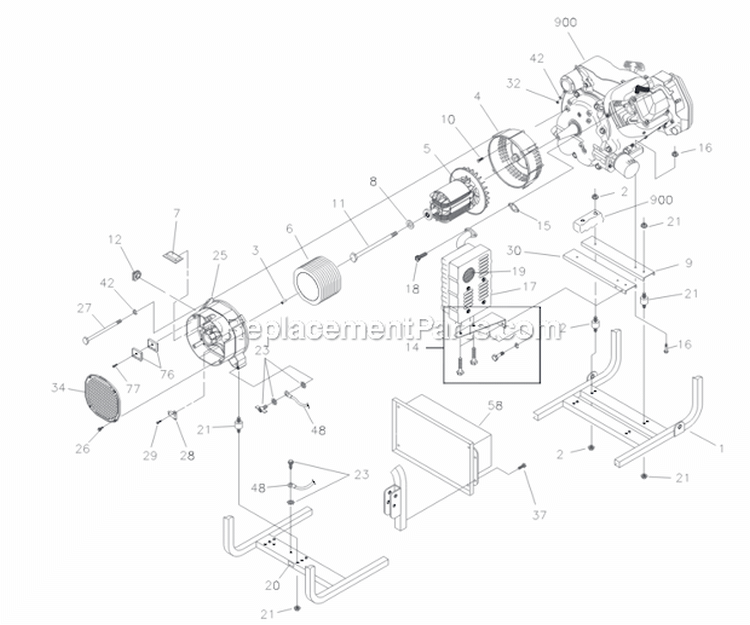 Page A Diagram and Parts List for 1470-1  Generac Generator