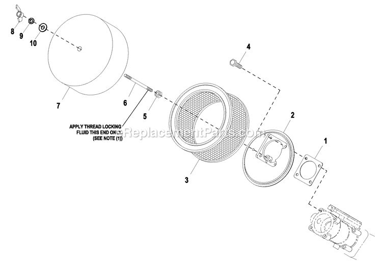 Ev Air Cleaner (1) Diagram and Parts List for HT04554JNAX (8723681)(2014) Generac Generator