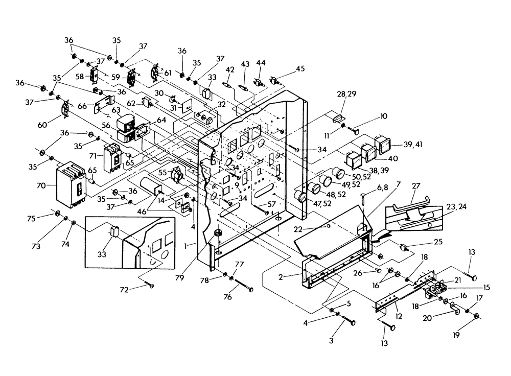 Front Of Control Panel Diagram and Parts List for 9134-4  Generac Generator