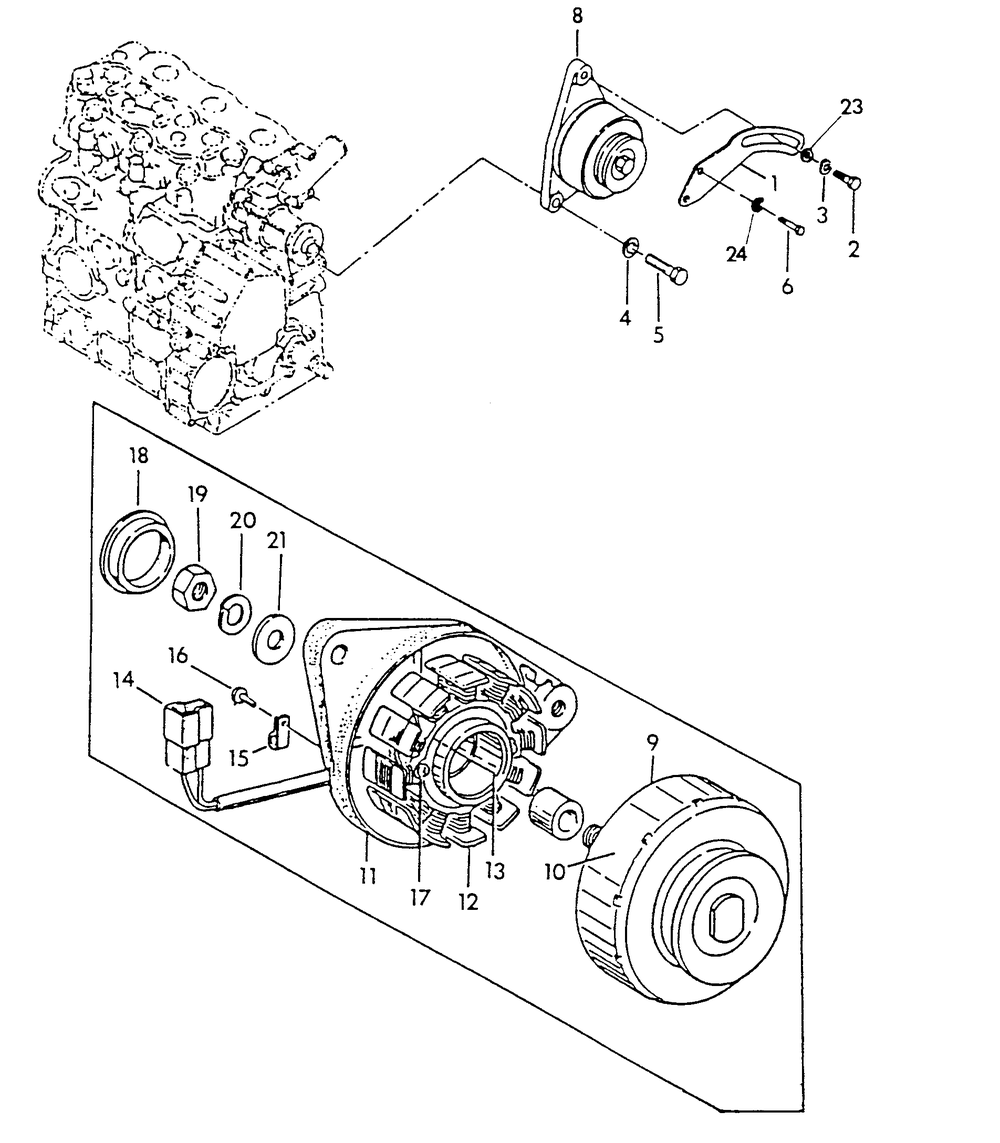 D-C Alternator Diagram and Parts List for 9510-0  Generac Generator