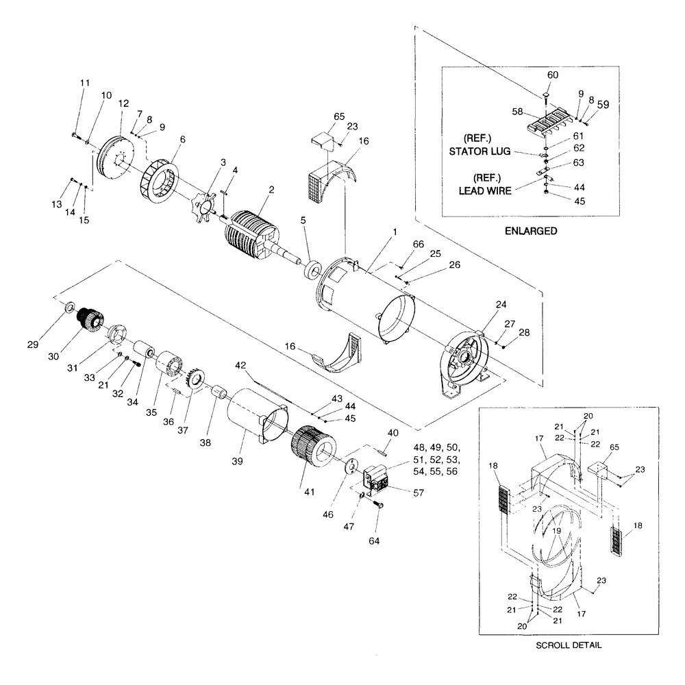 Generator Assembly Diagram and Parts List for 4366-1  Generac Generator