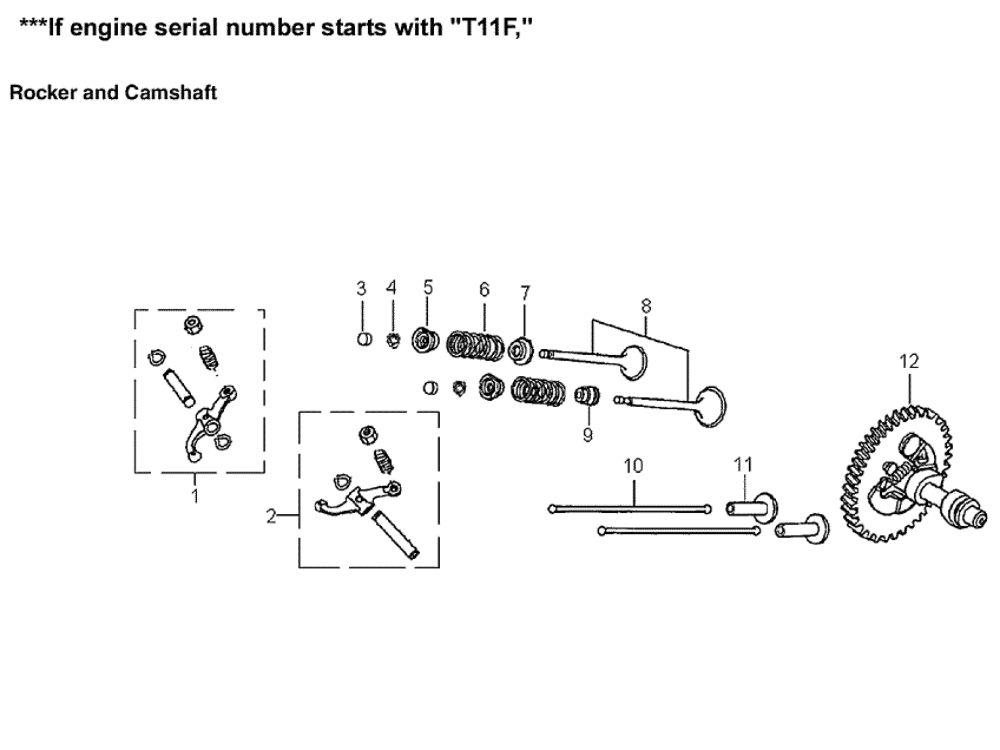 Rocker And Camshaft 1 Diagram and Parts List for 005939-2  Generac Generator