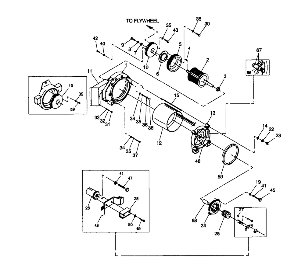 Generator Assembly Diagram and Parts List for 4060-0  Generac Generator