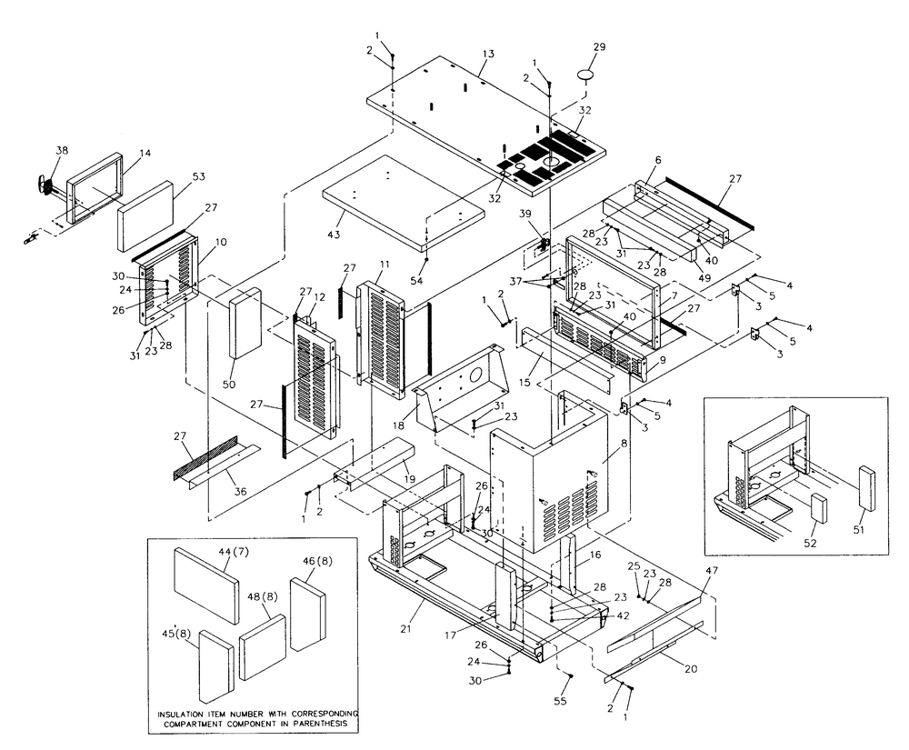 Enclosure (25kw) Diagram and Parts List for 4188-1  Generac Generator