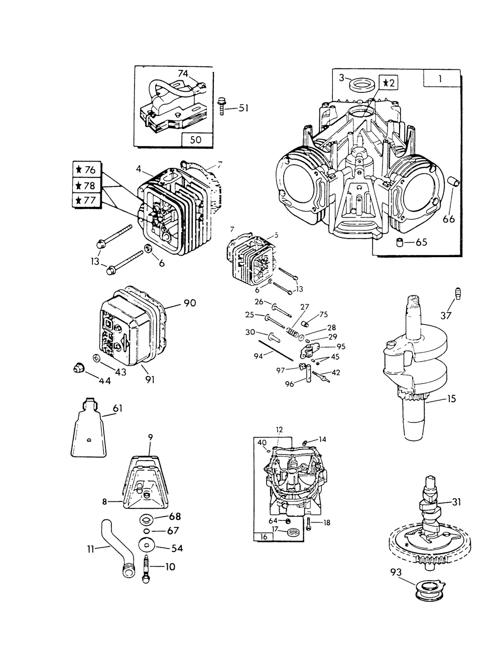 V-Twin Engine Parts (Part 3) Diagram and Parts List for 9428-2  Generac Generator
