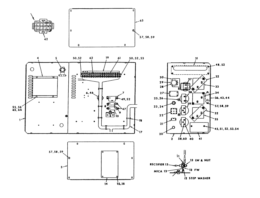 Control Panel Diagram and Parts List for 9303-2  Generac Generator