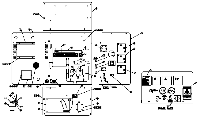 Control Panel Diagram and Parts List for 0046261 (3622315)(2002) Generac Generator
