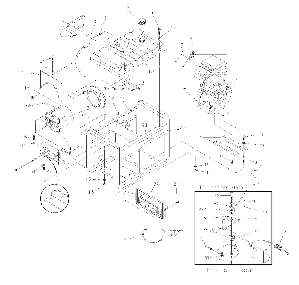 Generator Diagram and Parts List for MC10000 (9809-2)(9809-2) Generac Generator