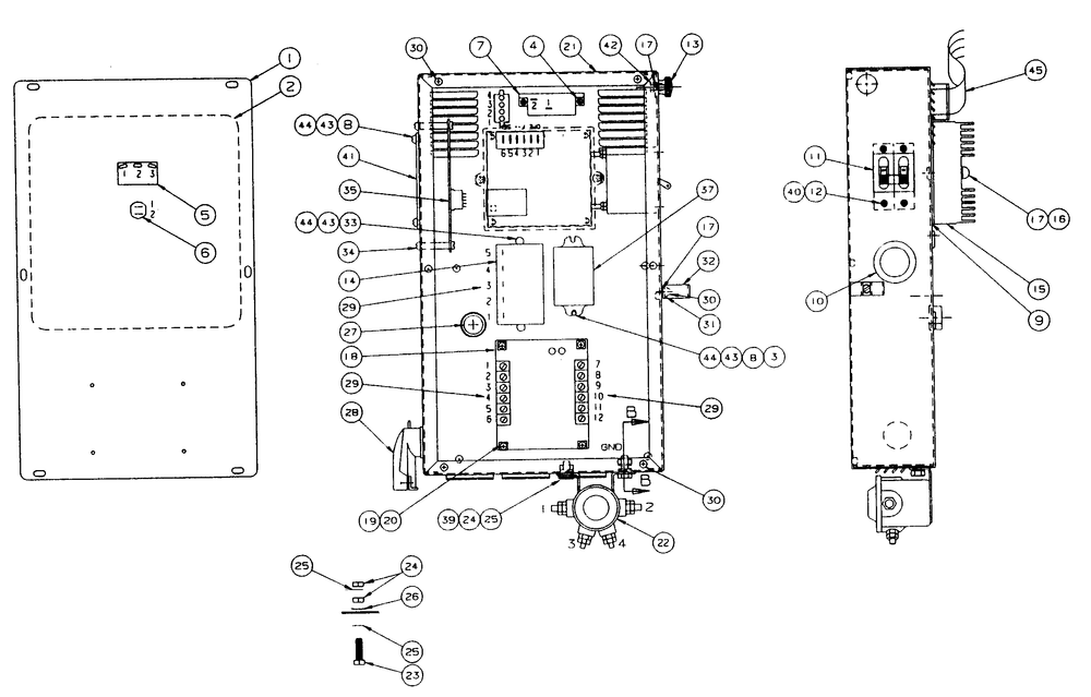 Control Panel Diagram and Parts List for 9340-3  Generac Generator