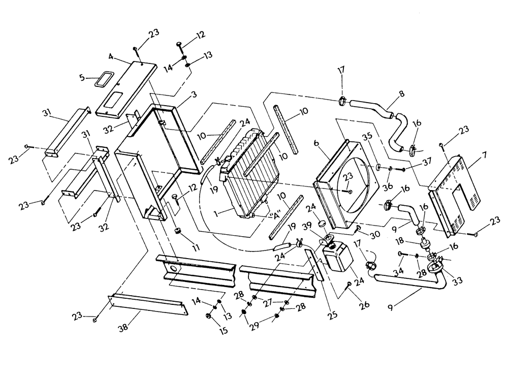 Radiator Diagram and Parts List for 9348-1  Generac Generator