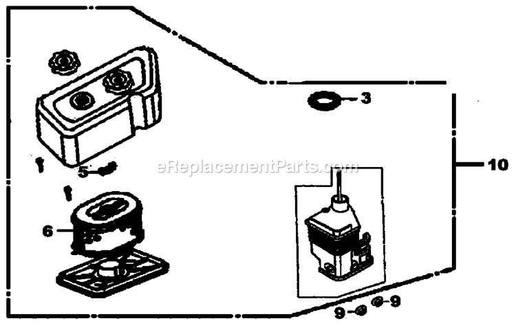 Air Cleaner Diagram and Parts List for 0059910 (6331567)(2015) Generac Generator