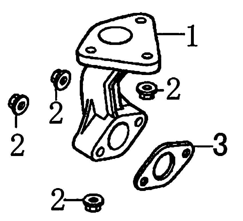 Exhaust Manifold Diagram and Parts List for G0066740 (8991101A - 9449953A)(2016) Generac Generator