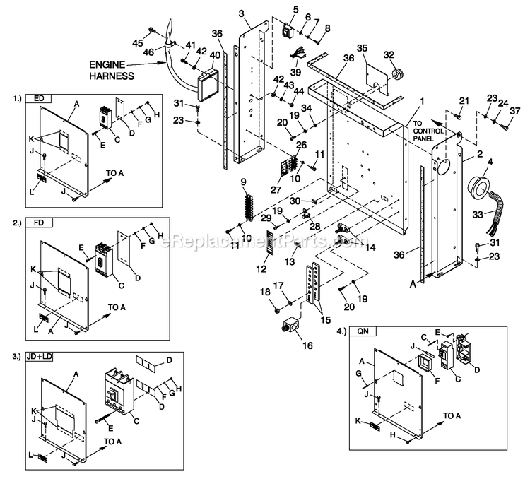 Cpl C2 And C4 Flex Hsb (3) Diagram and Parts List for QT06030KNAN (4939531)(2008) Generac Generator