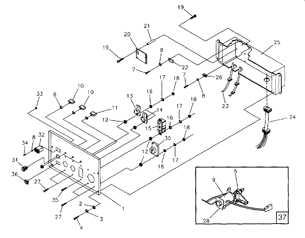 Control Panel Diagram and Parts List for MC7500 (1017-0)(1017-0) Generac Generator