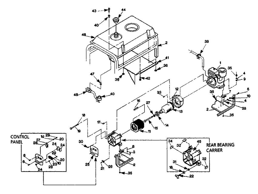 Tecumseh Engine Generator - Model 3zc12c Diagram and Parts List for 3ZC12B (9569-1)(9569-1) Generac Generator