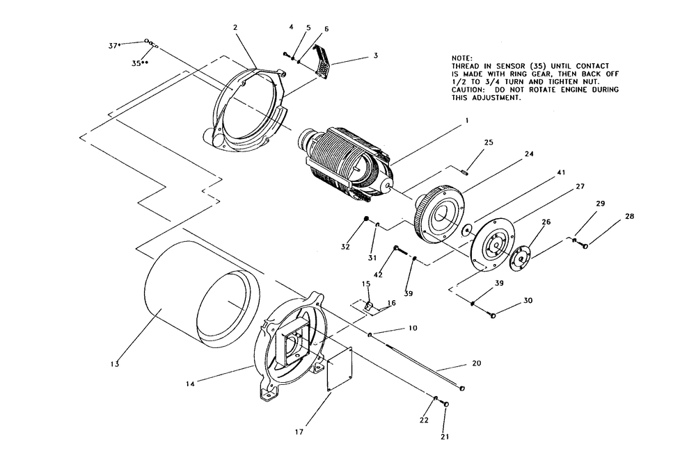 Alternator Diagram and Parts List for 0611-4  Generac Generator