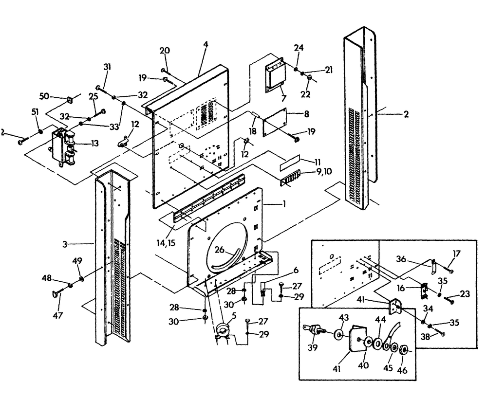 Control Panel (Back) Diagram and Parts List for 9399-2  Generac Generator