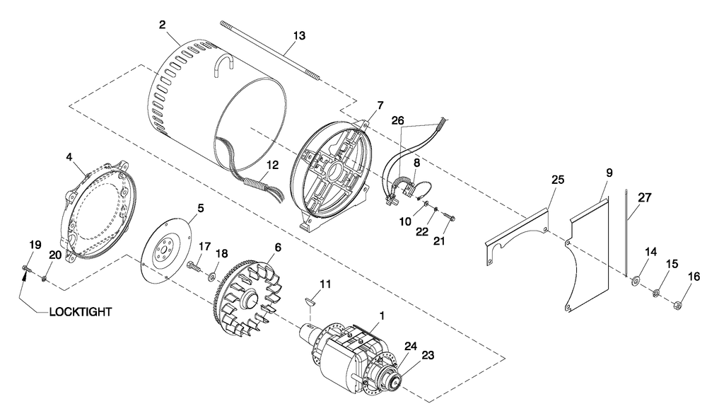 Cpl Alternator Direct Excitation Diagram and Parts List for 0052610 (4370455 - 4409833)(2006) Generac Generator