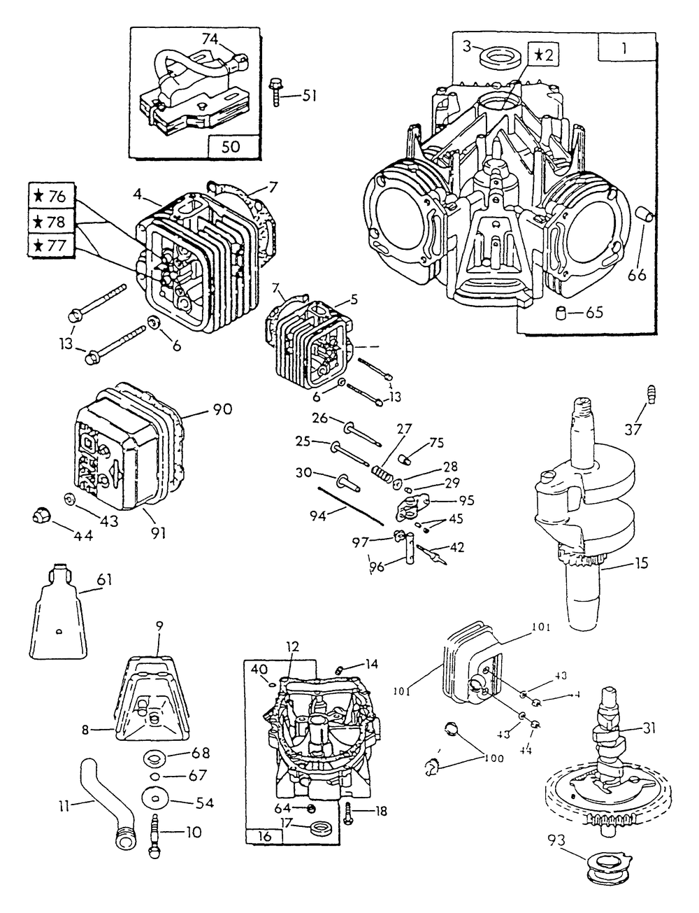 Gn-480 Engine (Part 2) Diagram and Parts List for 9592-3  Generac Generator