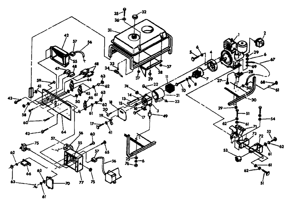 Generator Diagram and Parts List for S4000 (9421-0)(9421-0) Generac Generator