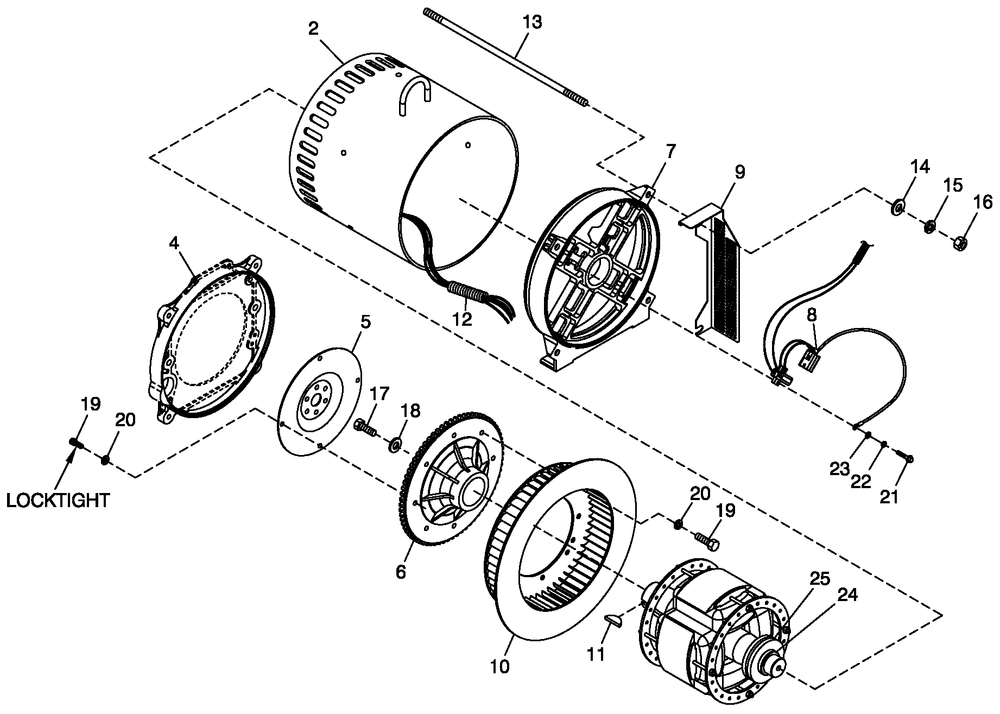 Cpl Alternator Direct Excitation Diagram and Parts List for QT03030ANSN (4112922 - 4204166)(2005) Generac Generator