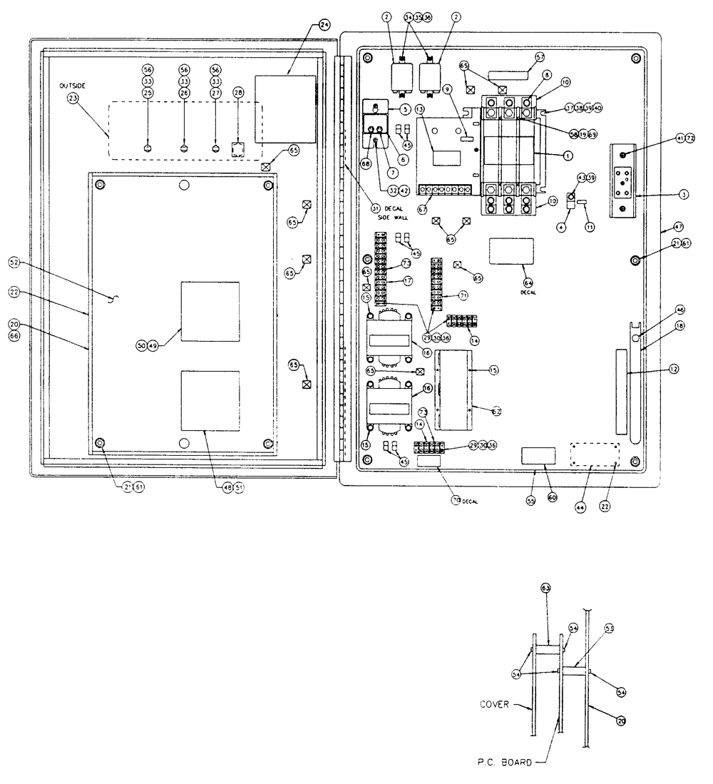 Transfer Switch Diagram and Parts List for 9654-0  Generac Generator