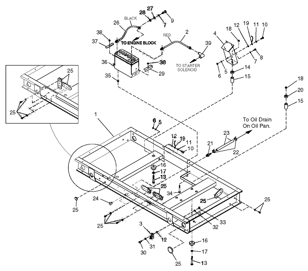 Mounting Base Diagram and Parts List for 0049140 (3728577 - 3731061)(2003) Generac Generator