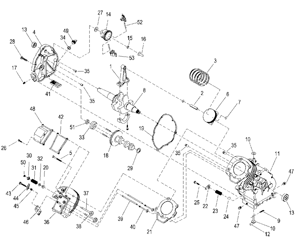 Gh-220 Engine (0h2154) Diagram and Parts List for XP4000 (5491019 - 5777880)(2010) Generac Generator