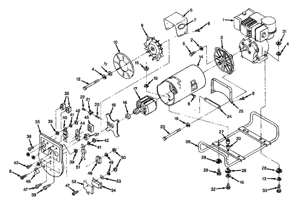 Replacement Parts For Model 4w109 Diagram and Parts List for 4W109 (8920-0)(8920-0) Generac Generator