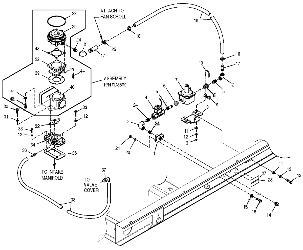 4.3l Nat. Gas Fuel System Diagram and Parts List for 0047481 (3768061 - 3813080)(2003) Generac Generator