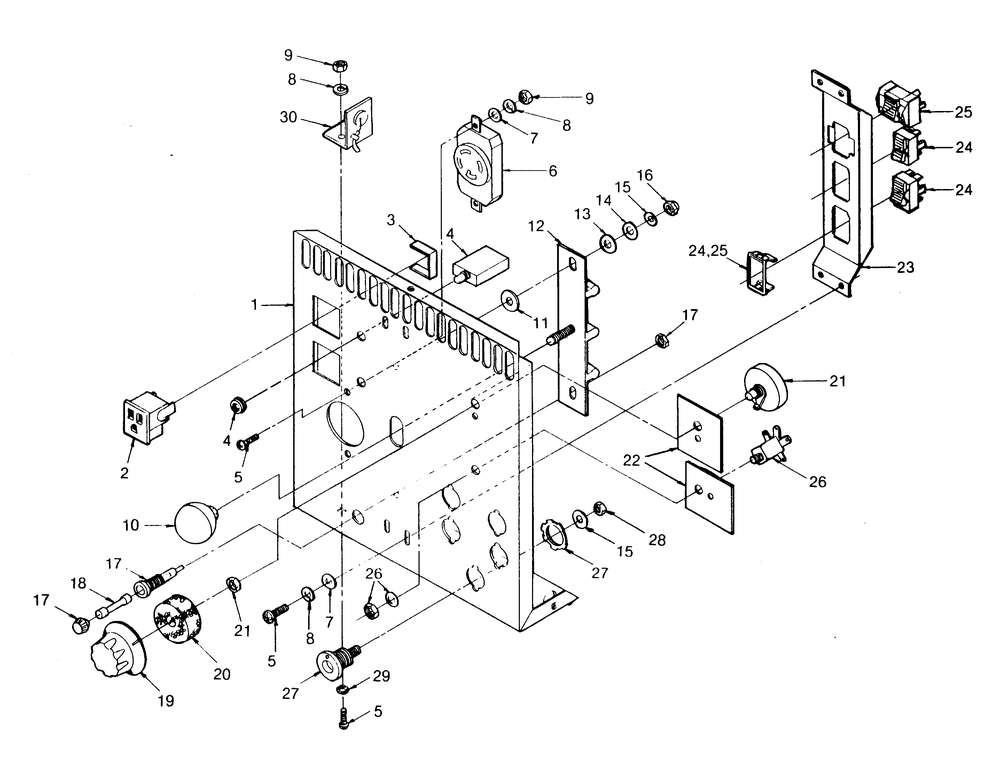 Control Panel Diagram and Parts List for 8371-0  Generac Welder