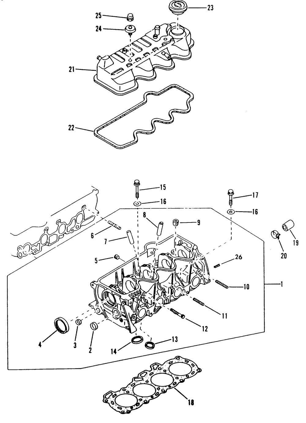 Cylinder Head And Rocker Cover Diagram and Parts List for 9260-3  Generac Generator