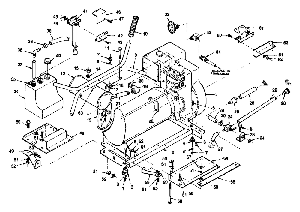 Mounting Base Diagram and Parts List for GE5550XR (8753-0)(8753-0) Generac Generator