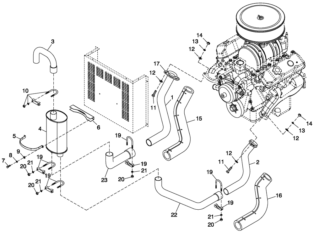 Ev Muffler 3.9l Cpl 40kw C2 Diagram and Parts List for 0052260 (0005V08705)(2005) Generac Generator