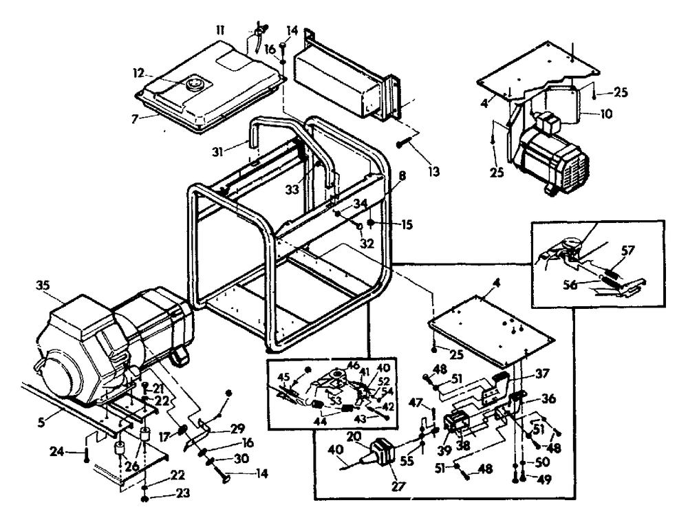 Cradle No. 80837 Diagram and Parts List for EC6400 (9261-0)(9261-0) Generac Generator