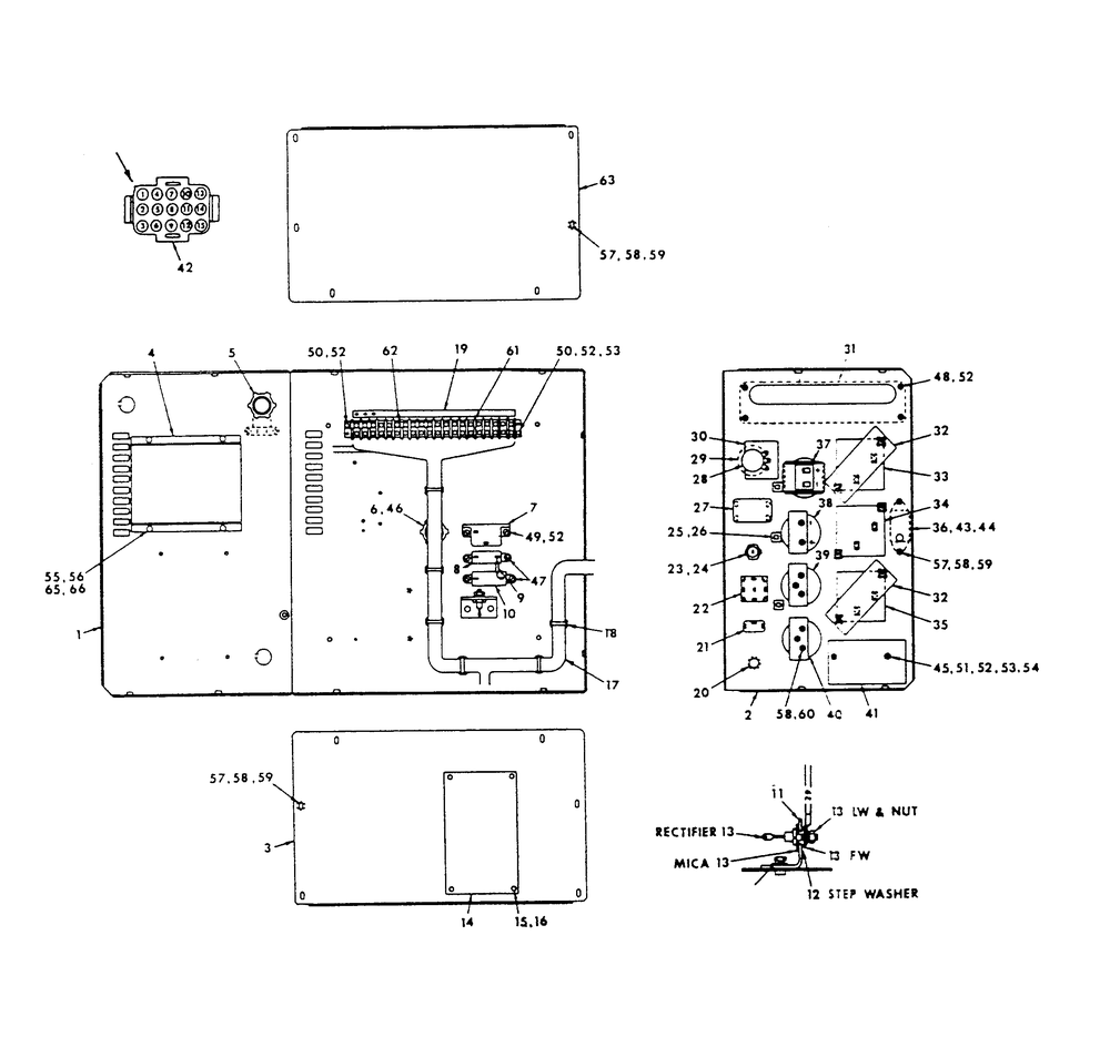 Control Panel Diagram and Parts List for 9301-2  Generac Generator
