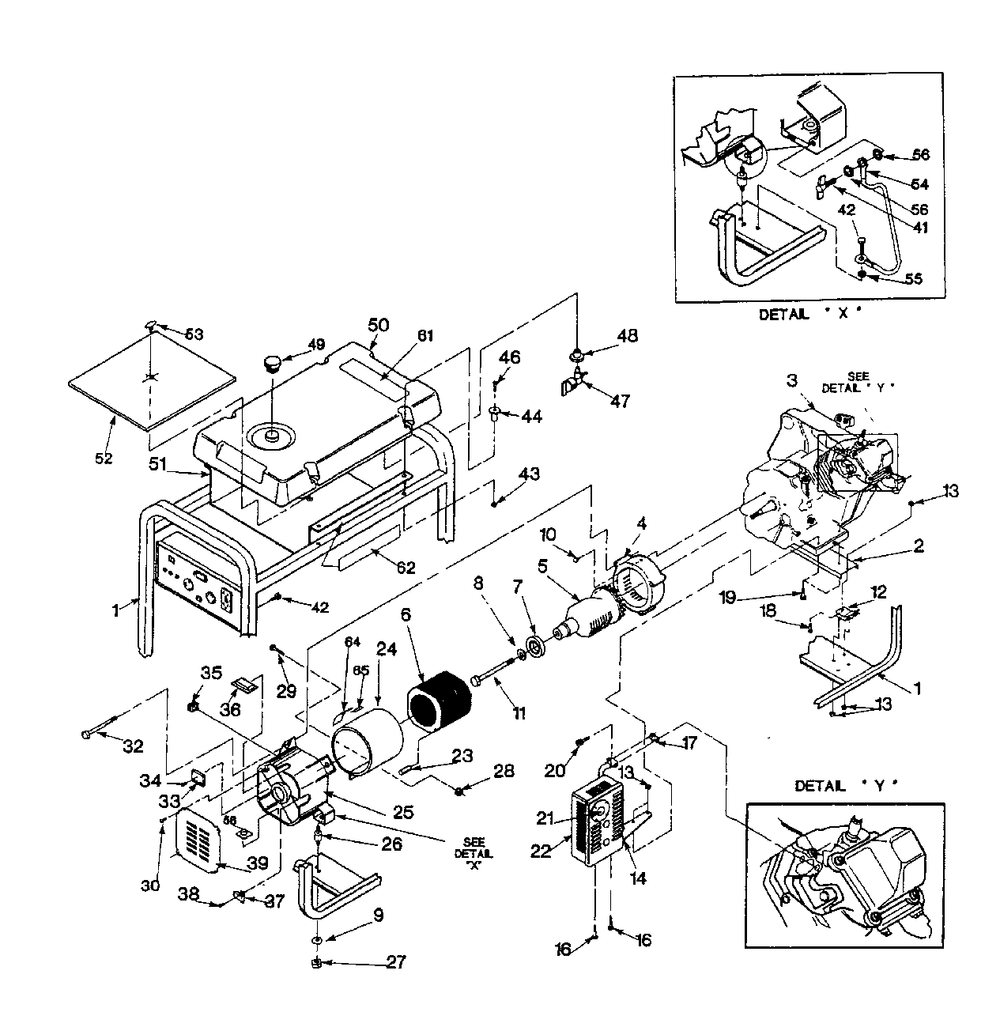 Generator (10/95) Diagram and Parts List for 3W953 (9540-0)(9540-0) Generac Generator