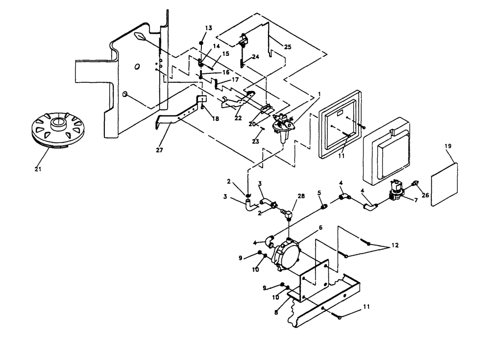 Carburetor Diagram and Parts List for 9735-3  Generac Generator
