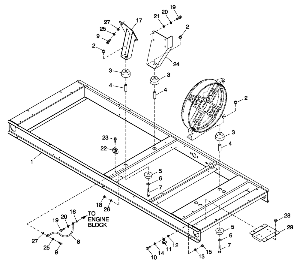 Ev M0unting Base 60kw Diagram and Parts List for CT06030ANAN (1907V23210 - 4807V25565)(2007) Generac Generator