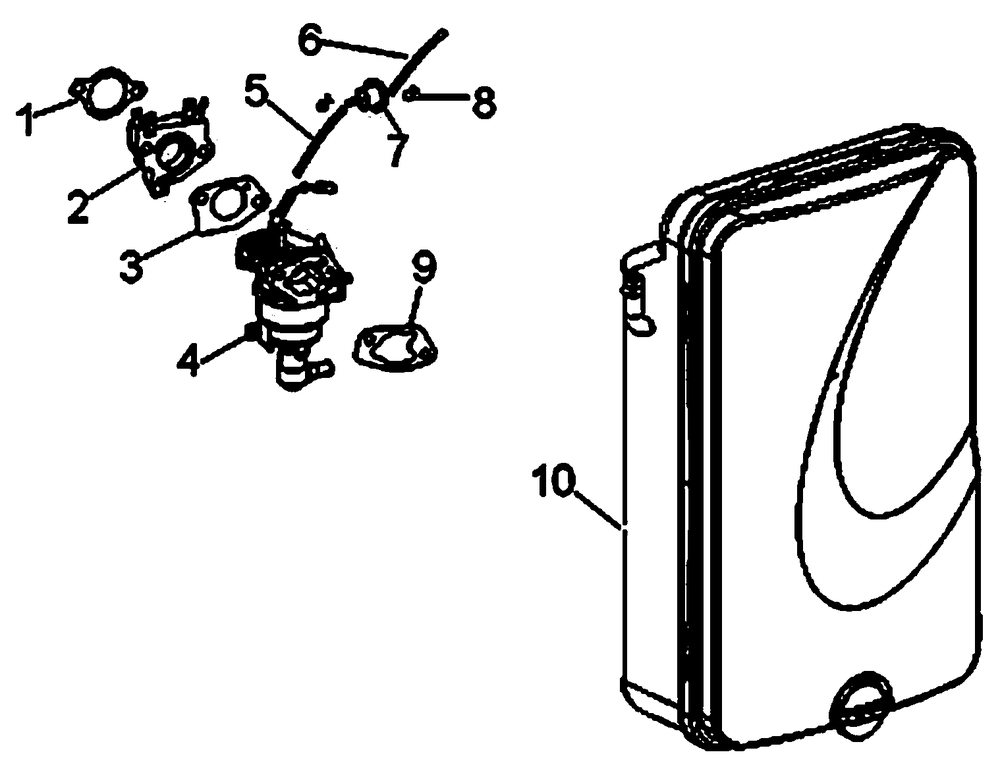 Air Cleaner And Carburetor 1 Diagram and Parts List for 0069310 (9999124 - 10041326)(2015) Generac Generator