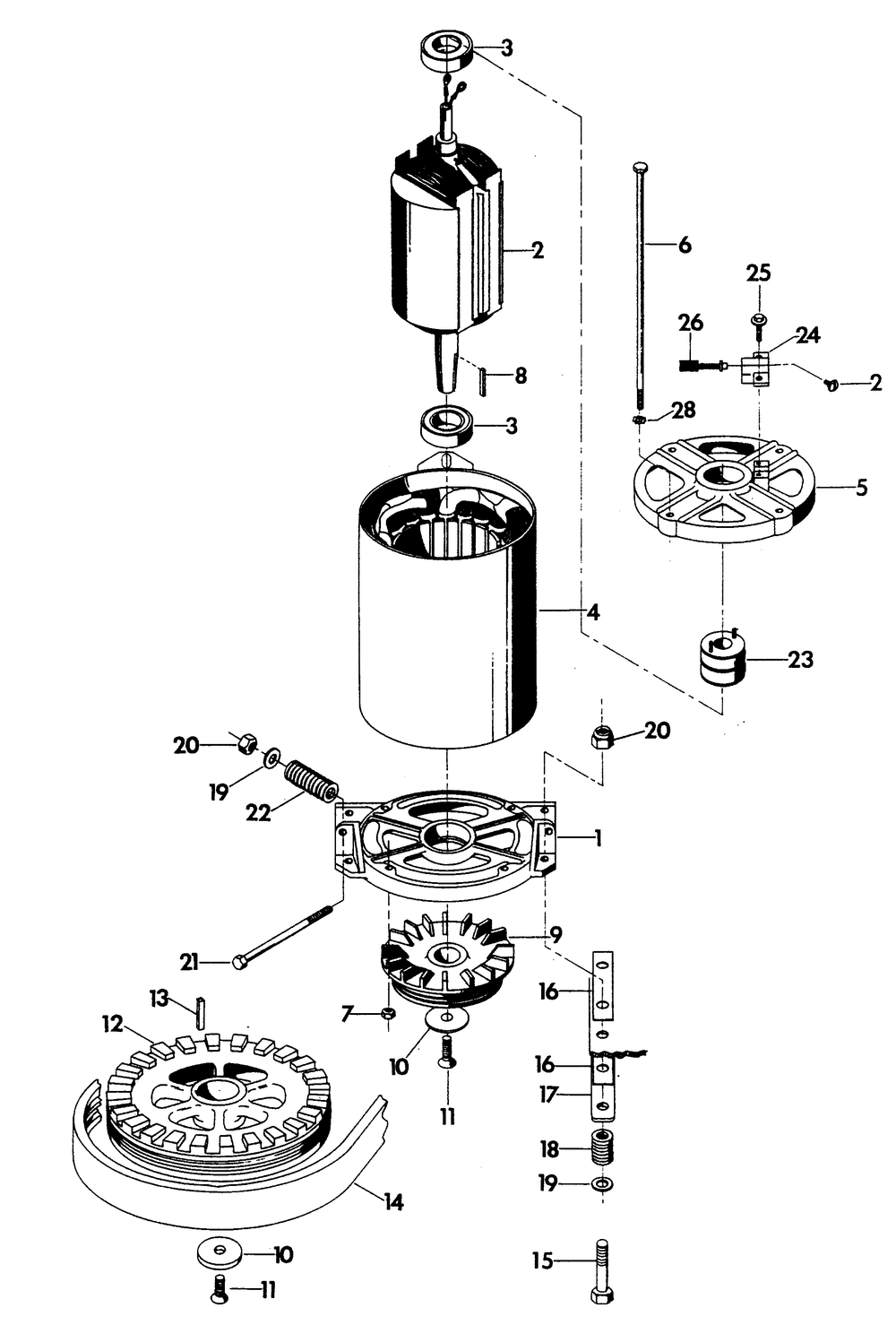 Alternator Diagram and Parts List for 6120-1  Generac Generator