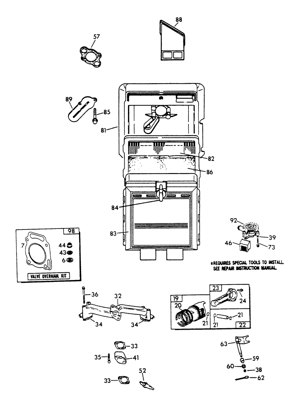 Gn-480 And Gn-570 Engine (Part 2) Diagram and Parts List for 0433-0  Generac Generator