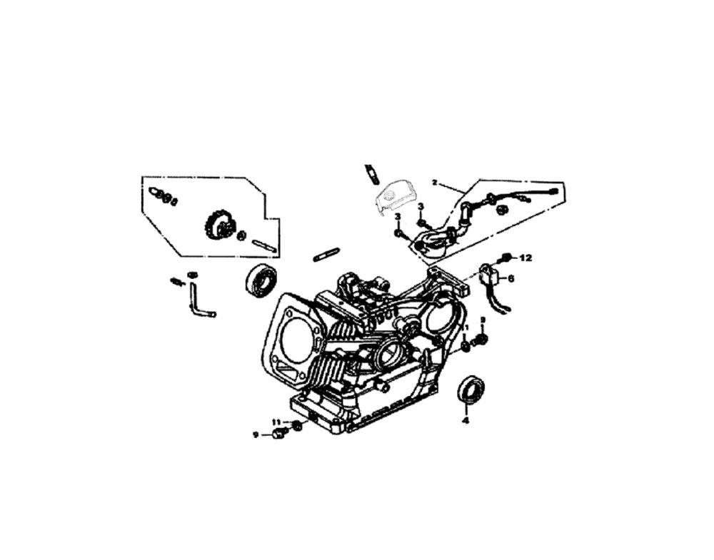 Crankcase Diagram and Parts List for 005993-0  Generac Pressure Washer