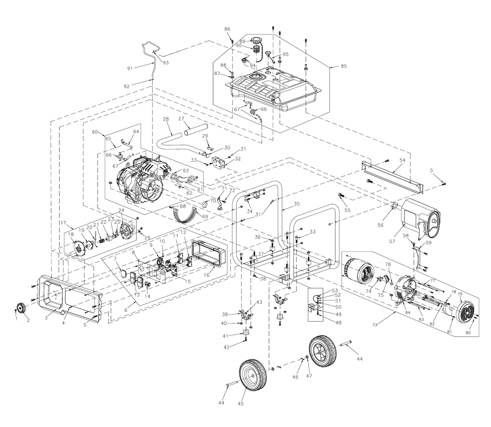 Fig-0 Diagram and Parts List for G0066720 RS5500 Generac Generator