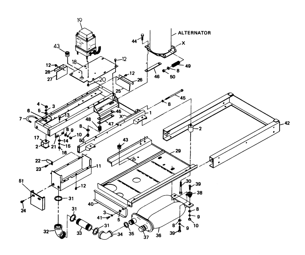 Mounting Base (Part 1) Diagram and Parts List for 6273-3  Generac Generator