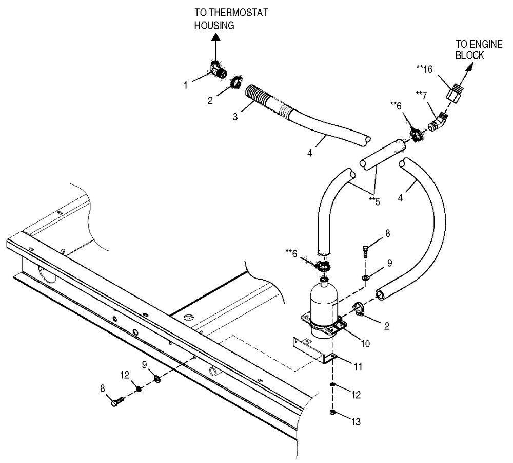 Engine Coolant Heater Diagram and Parts List for 0043736 (3704503)(2003) Generac Generator