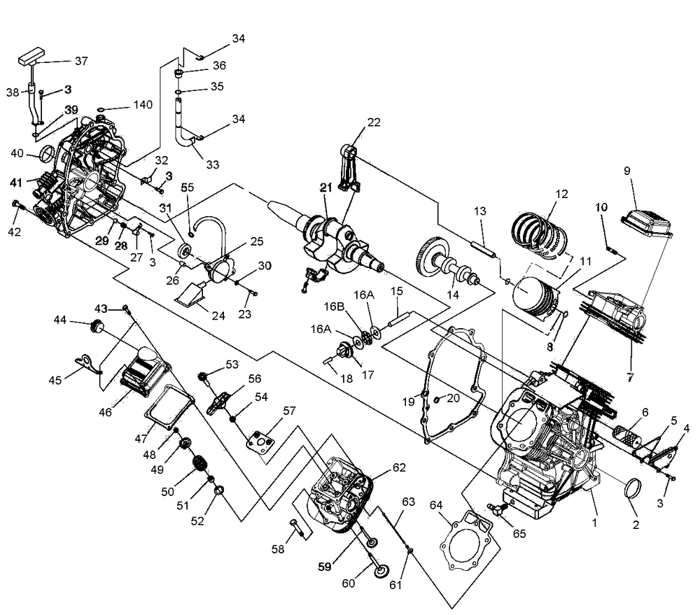 Engine 3 Diagram and Parts List for 0043901 (3514453 - 3699533)(2002) Generac Generator