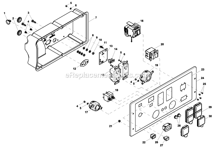 Ev Ctrl Panel 220 Port 3.6kw Diagram and Parts List for 0059292 (8144387 - 9314246)(2014) Generac Generator