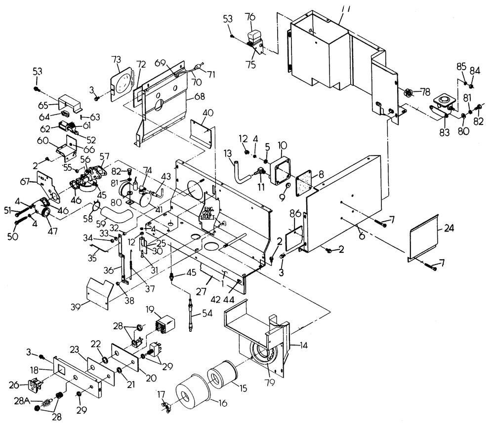 Engine Shrouding Diagram and Parts List for 6209-1  Generac Generator