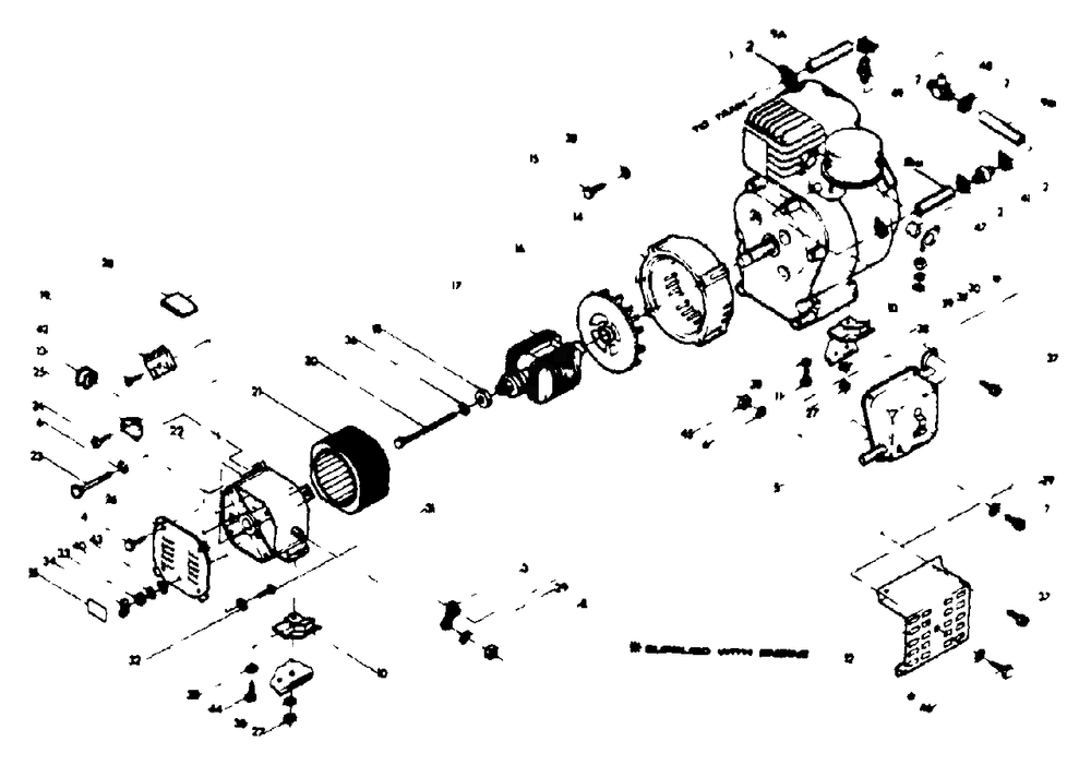 Generator Diagram and Parts List for A2400 (8968-1)(8968-1) Generac Generator